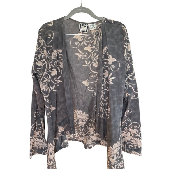 Take Two Clothing Co. Boho Open Front Cardigan Duster Floral Burnout Hippie M - Picture 5 of 9